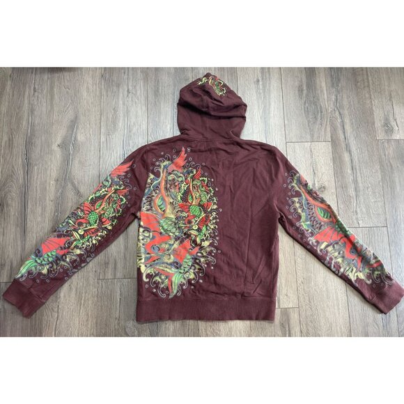 CIRCLE OF LIFE Womens Large Hoodie Jacket Mermaid Sequins Colorful Soft Cotton - Picture 2 of 6